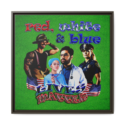 rw&b lives matter - framed canvas art (green turf)