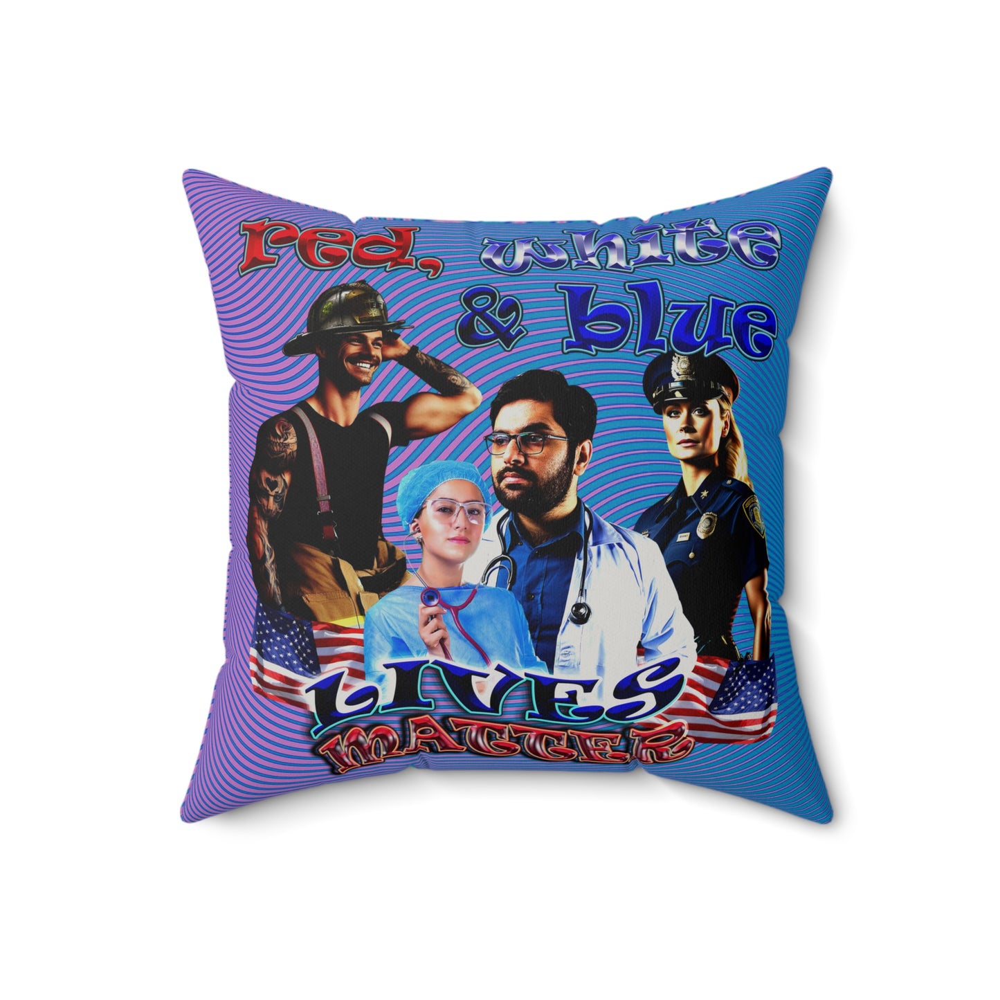 rw&b lives matter - Faux Suede Square Pillow - (light blue-purple wave)