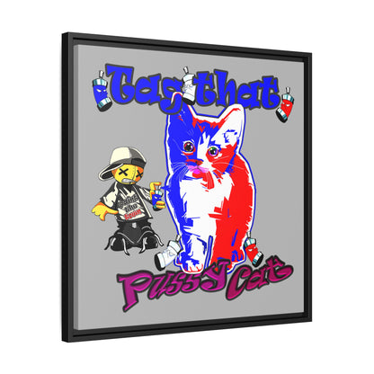 tag that - framed canvas art (light grey)