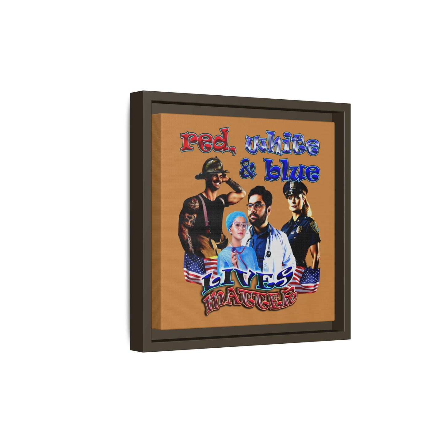 rw&b lives matter - framed canvas art (light brown)