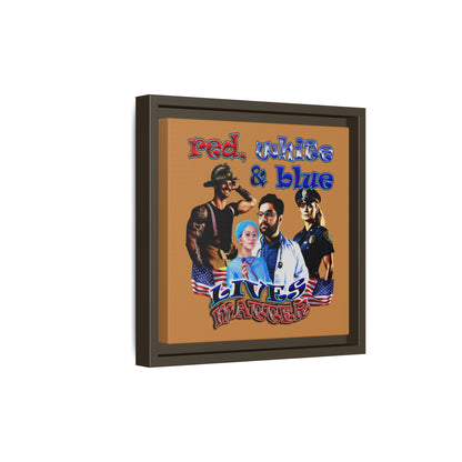 rw&b lives matter - framed canvas art (light brown)