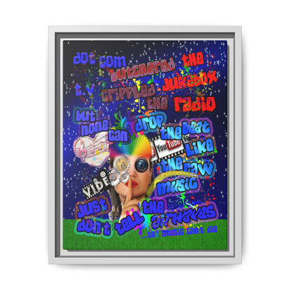 drop the beat - framed canvas art ('snoops' background)