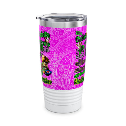 christmas spirits of boston - Ringneck Tumbler, 20oz (pink swirl)