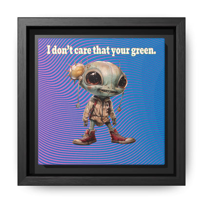 I don't care that your green - framed canvas art (light blue-purple wave)