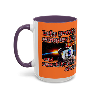 defy conquer reach - Accent Mug (crusta)