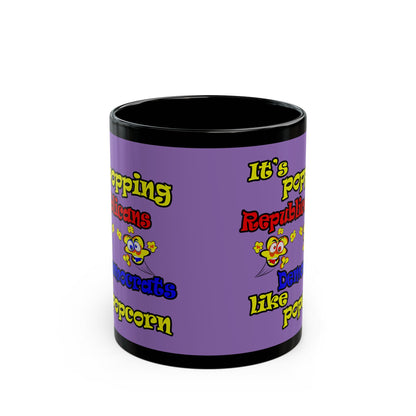 popping like popcorn - Black Mug (light purple)