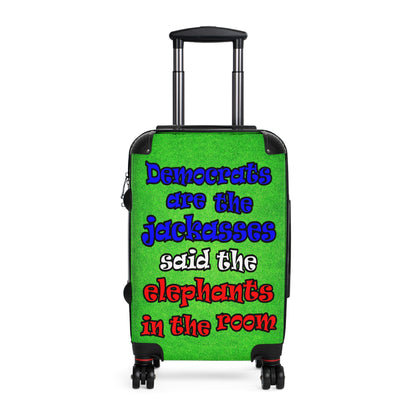 donkeys and elephants - Suitcase (green turf)