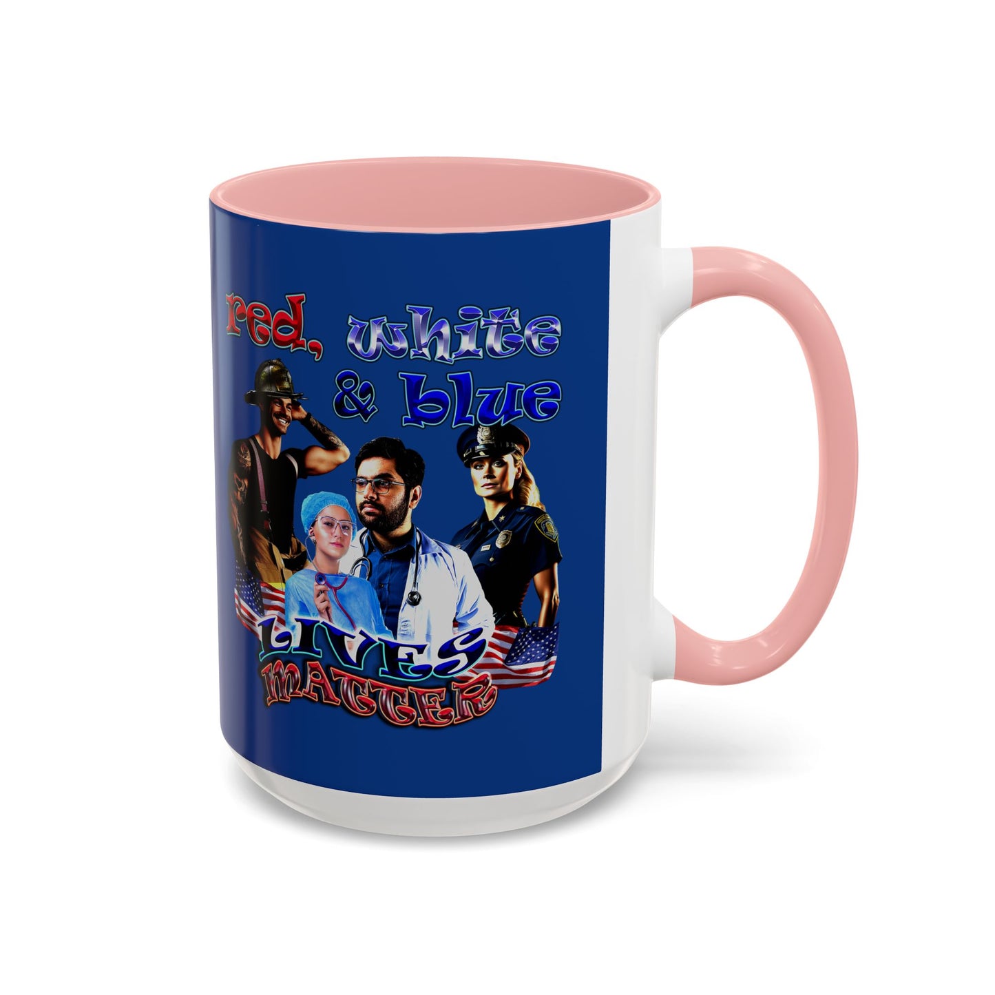 rw&b lives matter - Accent Mug (dark blue)