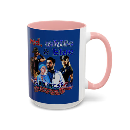 rw&b lives matter - Accent Mug (dark blue)