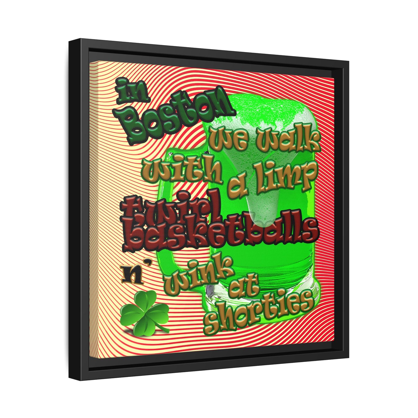 celtics logo - framed canvas art (yellow-orange wave)