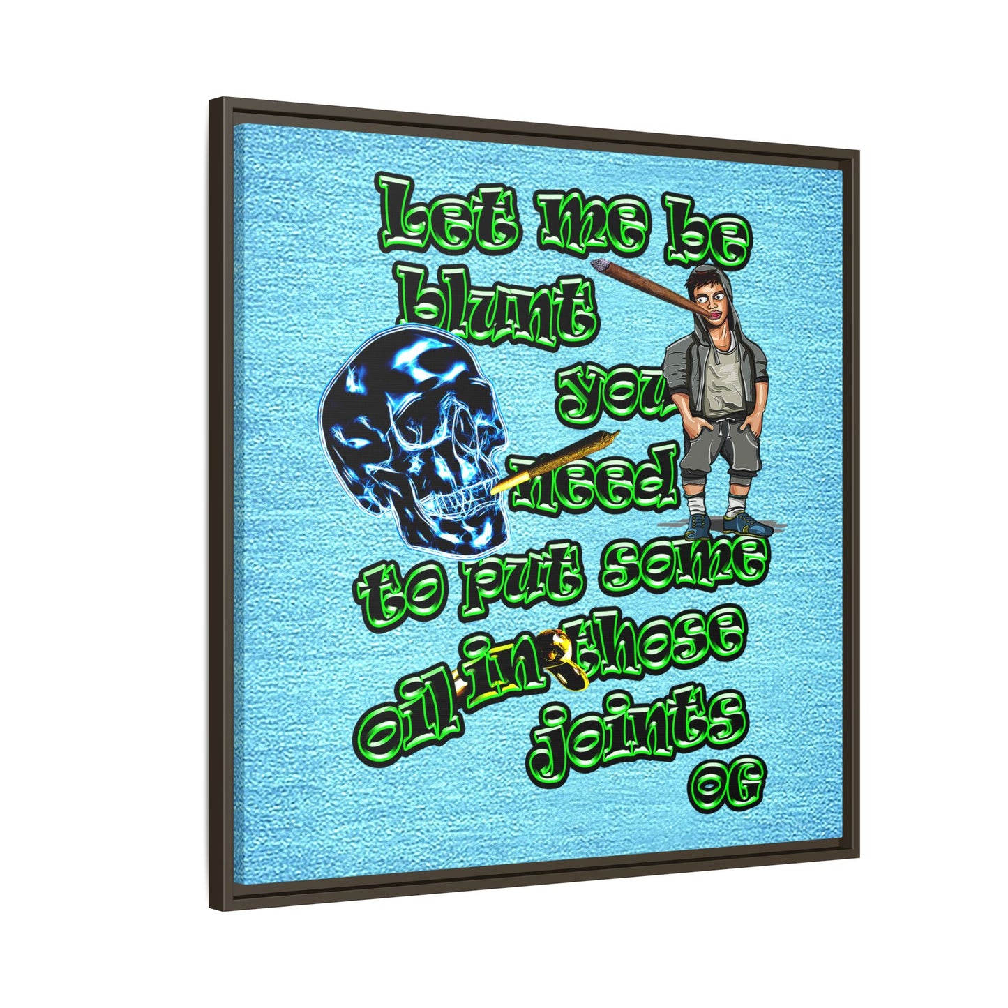 og - framed canvas art (faded blue)