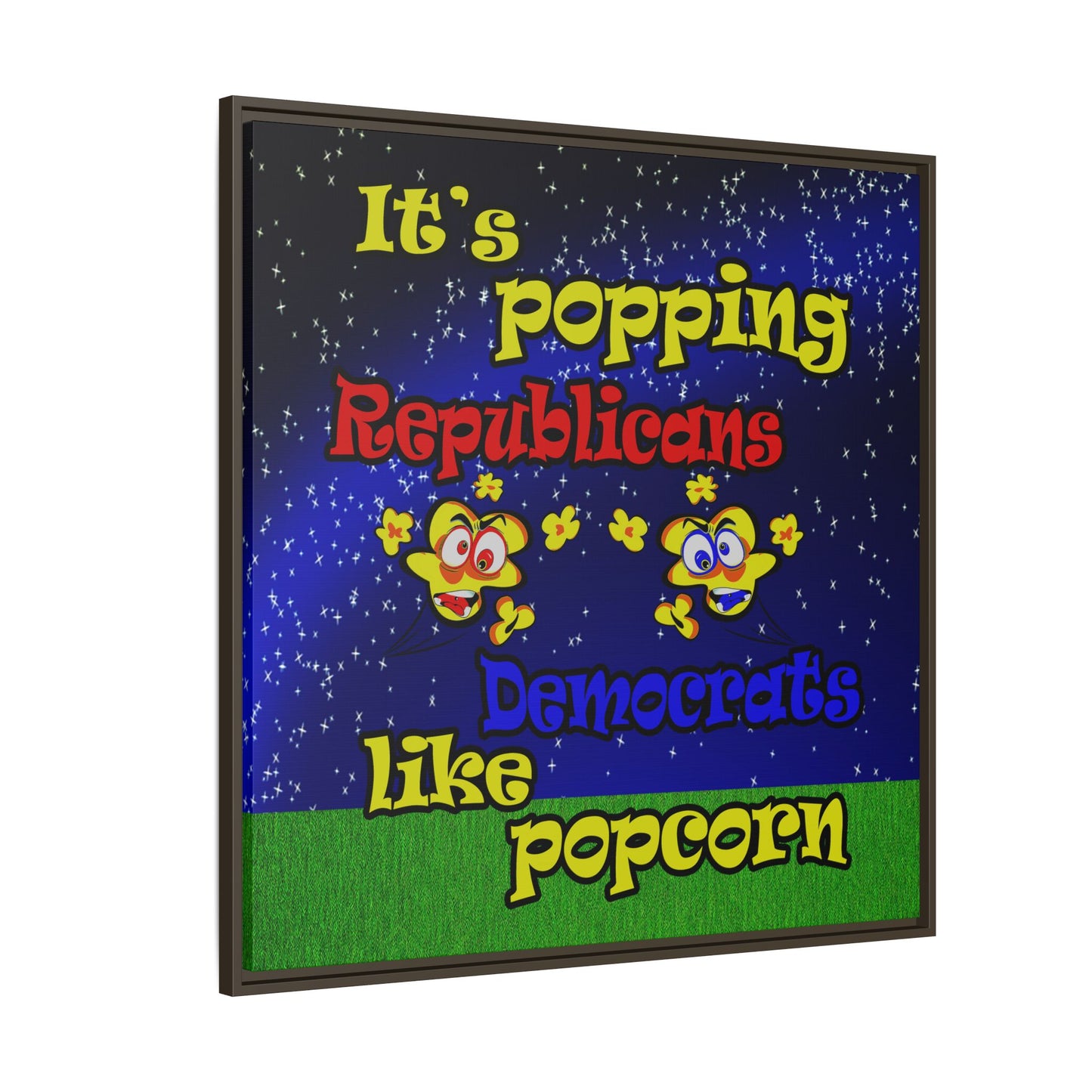 popping like popcorn - framed canvas art ('snoops' background)