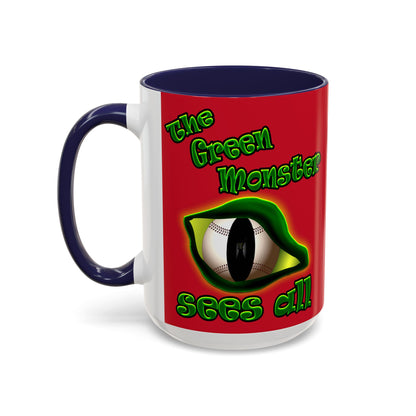green monster - Accent Mug (dark red)
