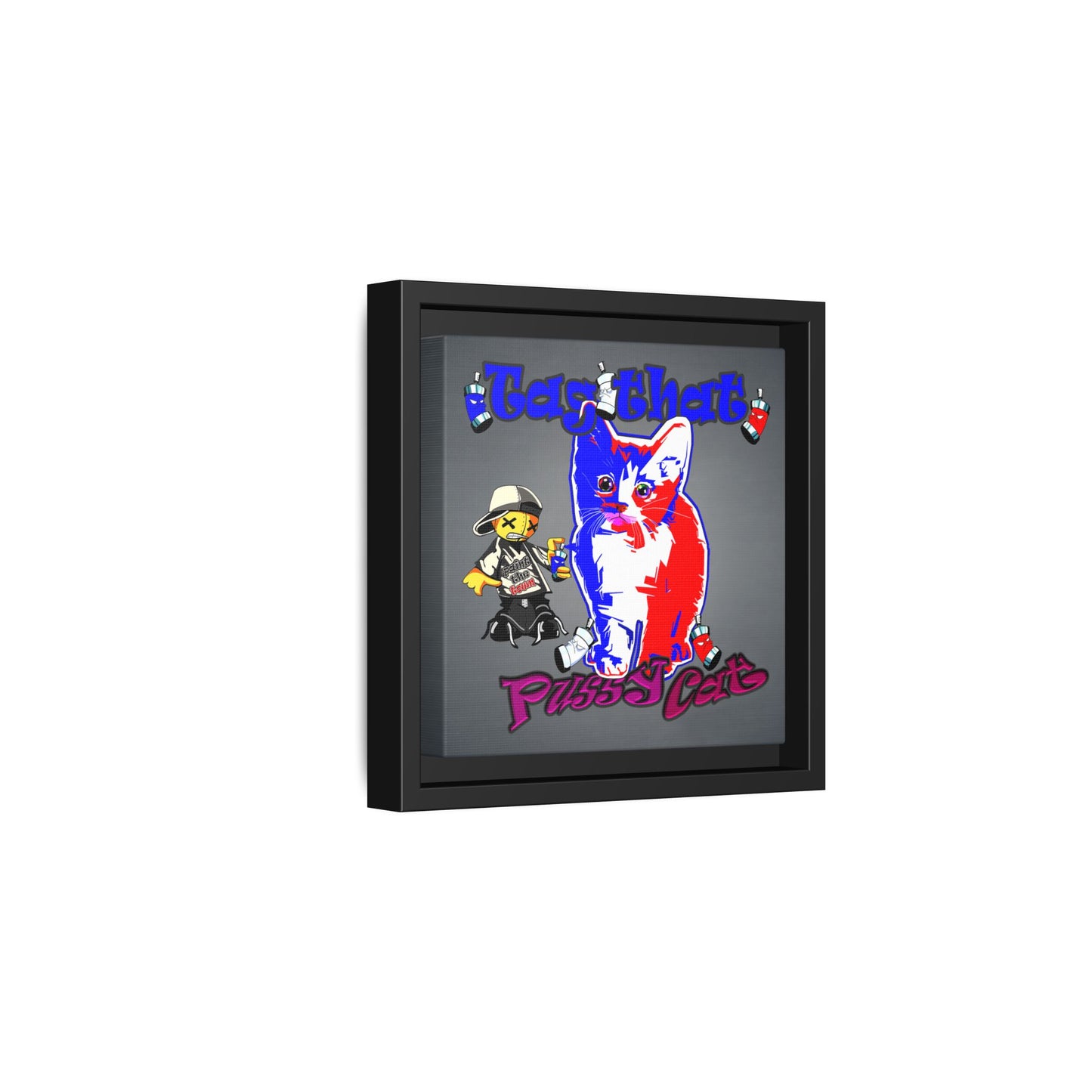 tag that - framed canvas art (grey-light grey)