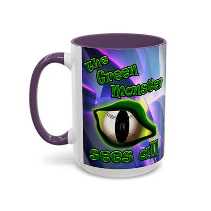 green monster - Accent Mug (grey-pink wave)