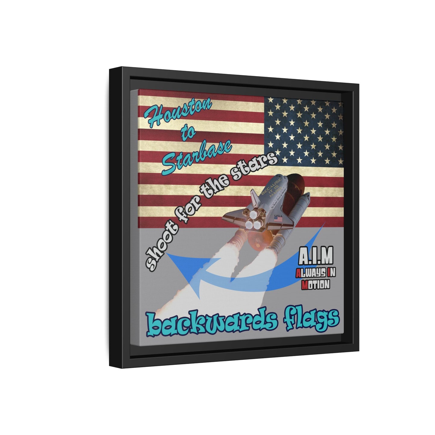 shoot for the stars - framed canvas art (grey)