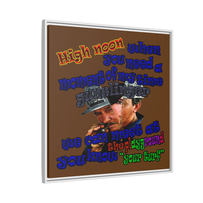 high noon - framed canvas art (brown)