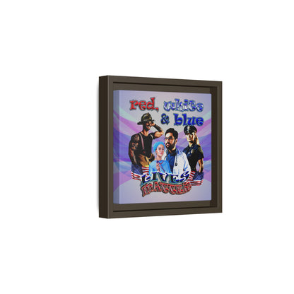 rw&b lives matter - framed canvas art (light blue-pink wave)
