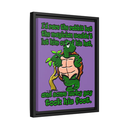 turtle race - framed canvas art (light purple)