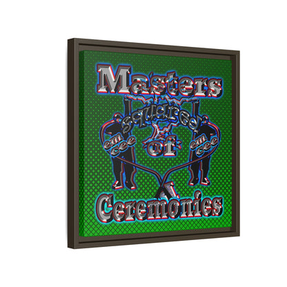 em cee squared - framed canvas art (logo green)