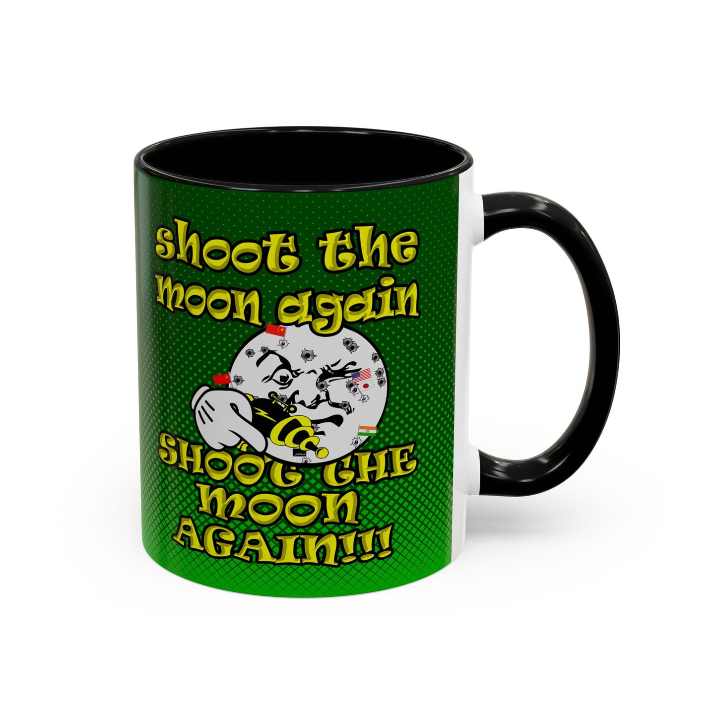 shoot the moon again - Accent Mug (logo green)