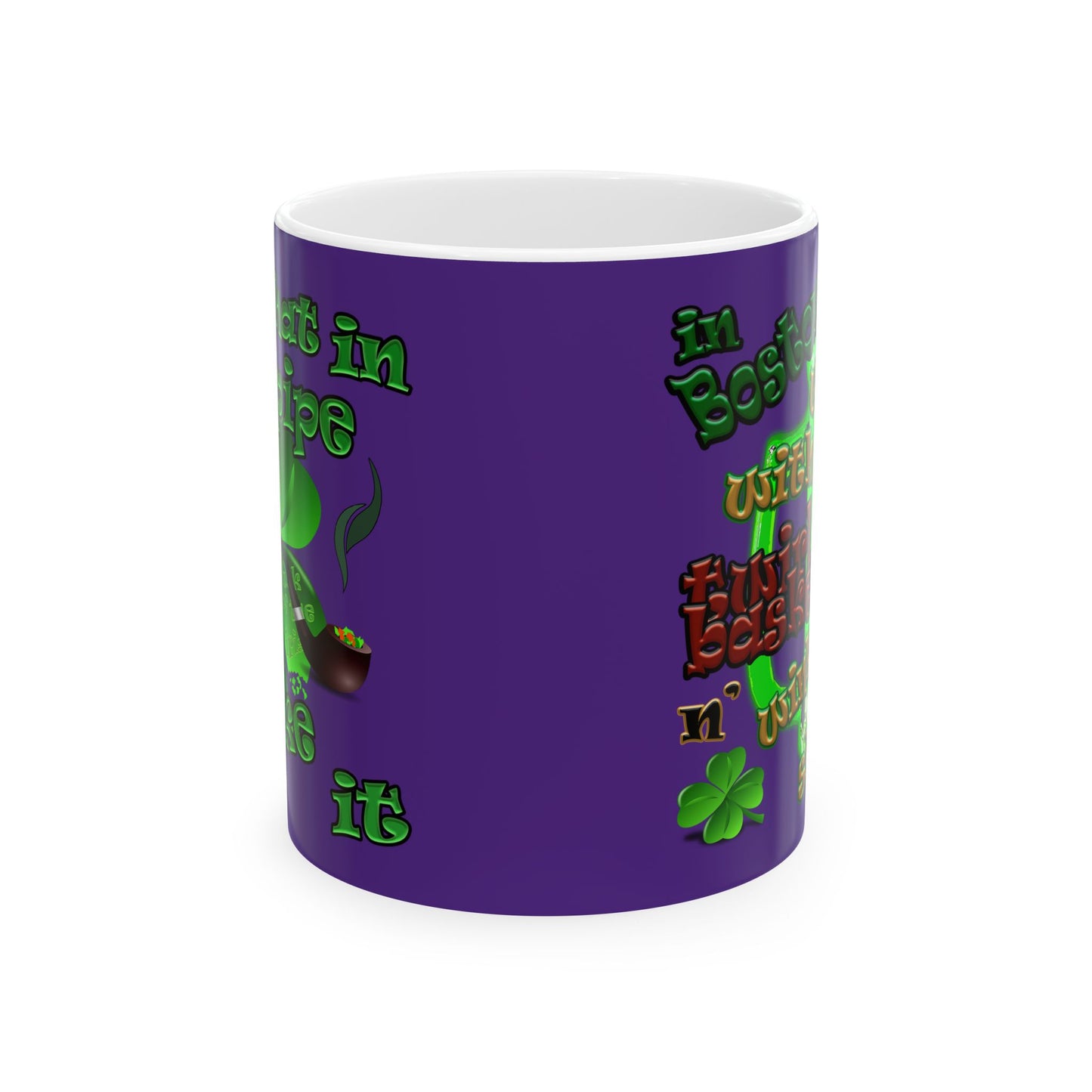celtics logo - White Mug (purple)