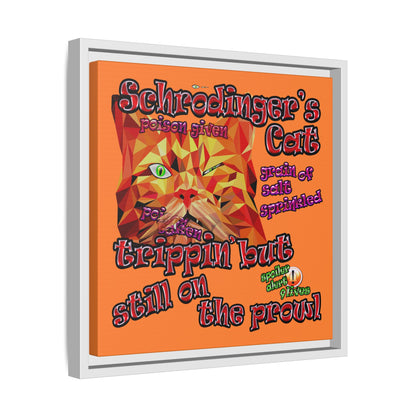 schrodinger's cat - framed canvas art (crusta)