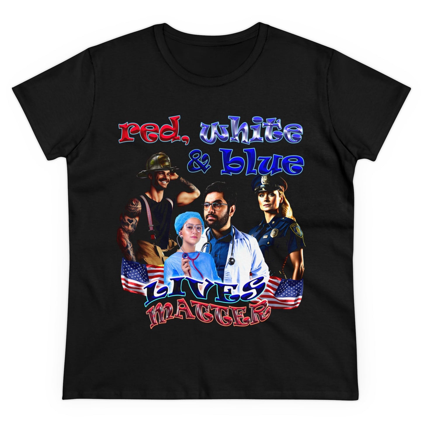 rw&b lives matter - Women's Midweight Cotton Tee