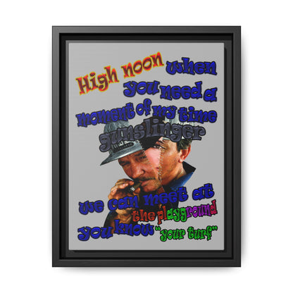 high noon - framed canvas art (light grey)