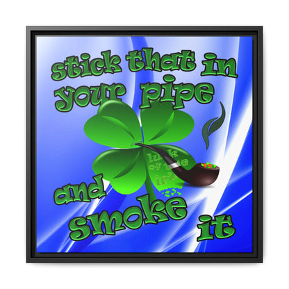 stick that in your pipe and smoke it - framed canvas art (blue-white wave)