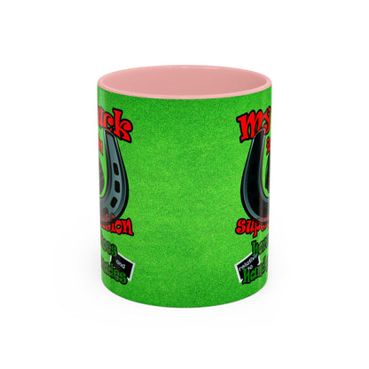 my luck - Accent Mug (green turf)