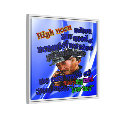 high noon - framed canvas art (blue-white wave)