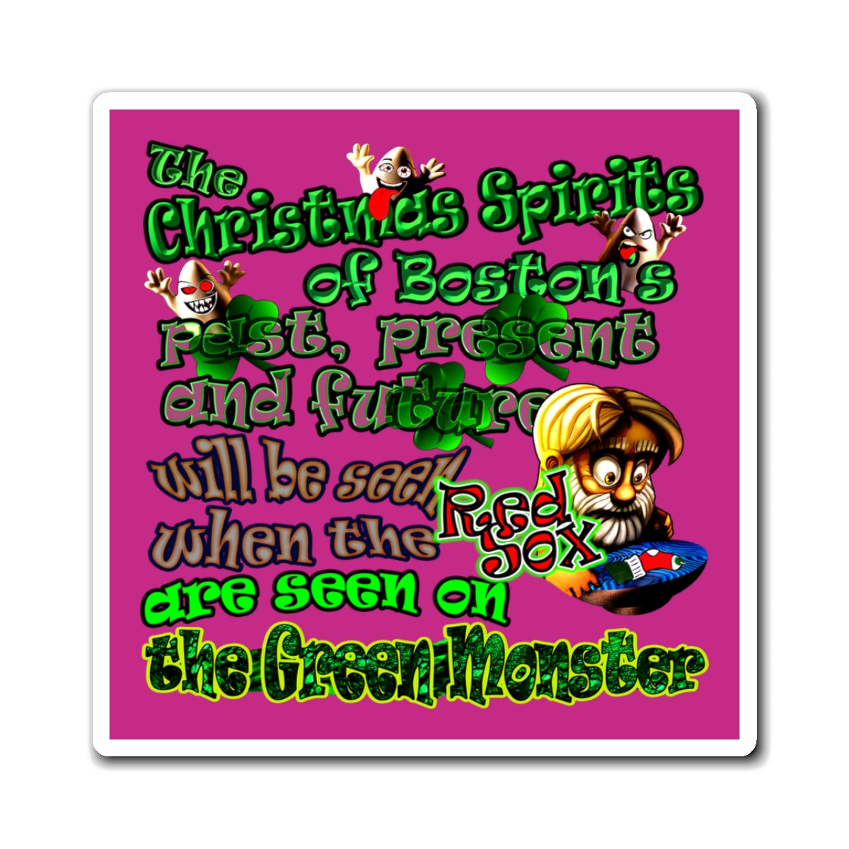 christmas spirits of boston - Magnets - (pink)