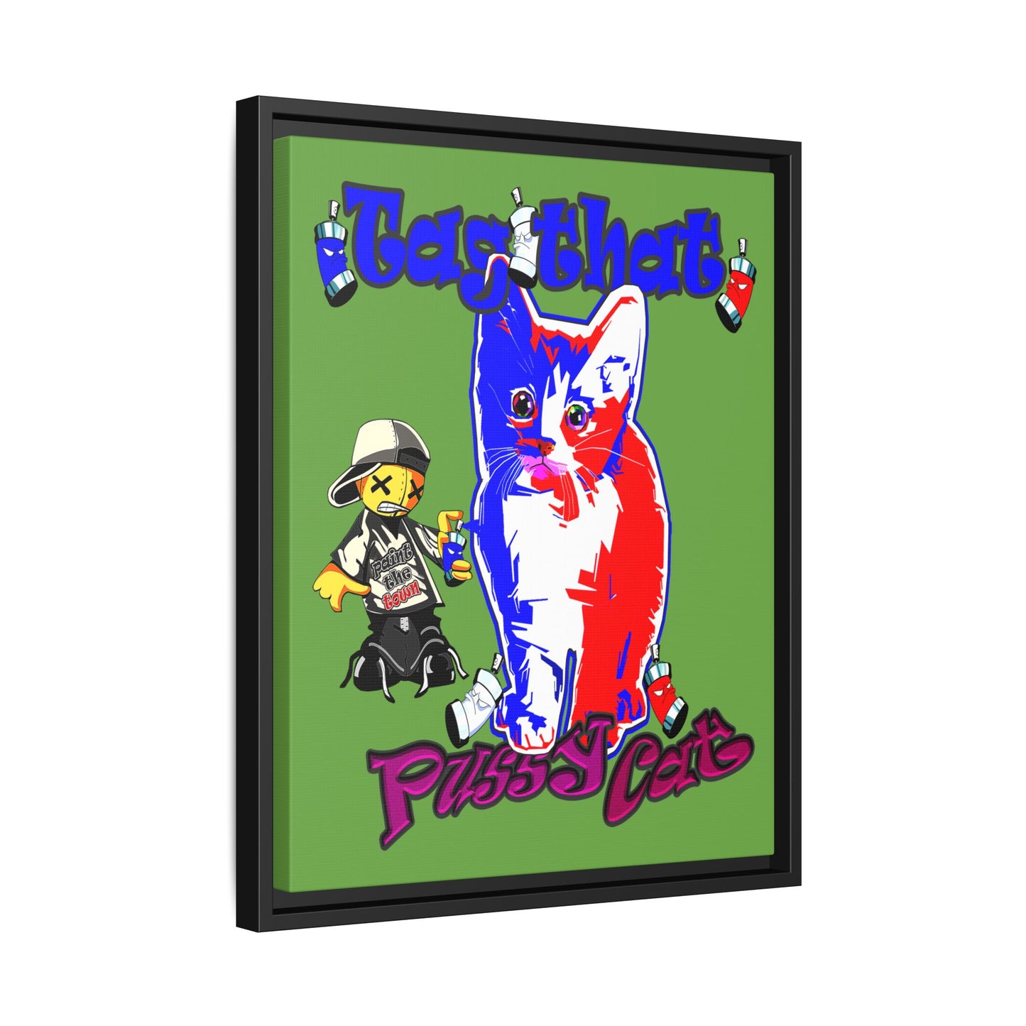 tag that - framed canvas art (green)