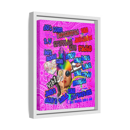 drop the beat - framed canvas art (pink swirl)