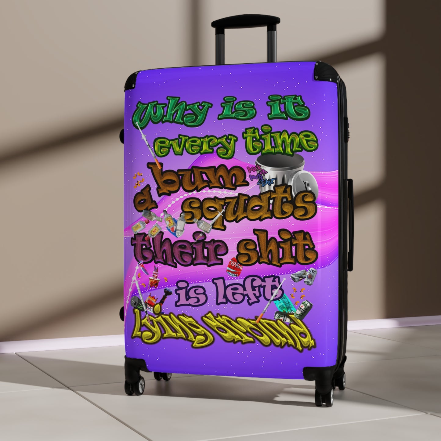 the bum's shit - Suitcase (purple-pink wave)