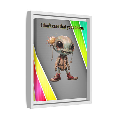 I don't care that your green - framed canvas art (rainbow split)