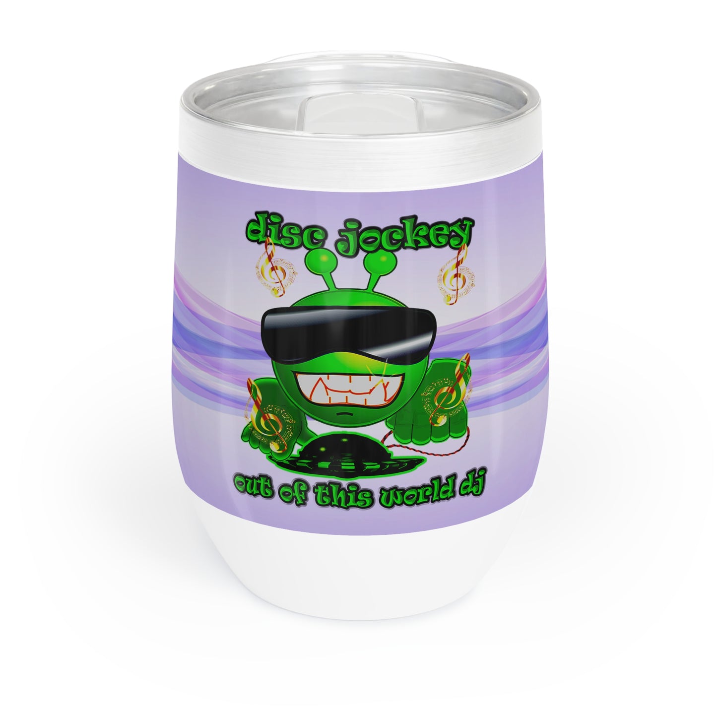 disc jockey - Chill Wine Tumbler (light blue-pink wave)