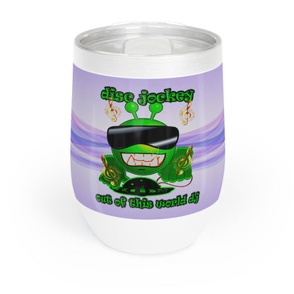 disc jockey - Chill Wine Tumbler (light blue-pink wave)