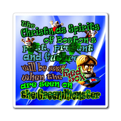 christmas spirits of boston - Magnets - (blue-white wave)