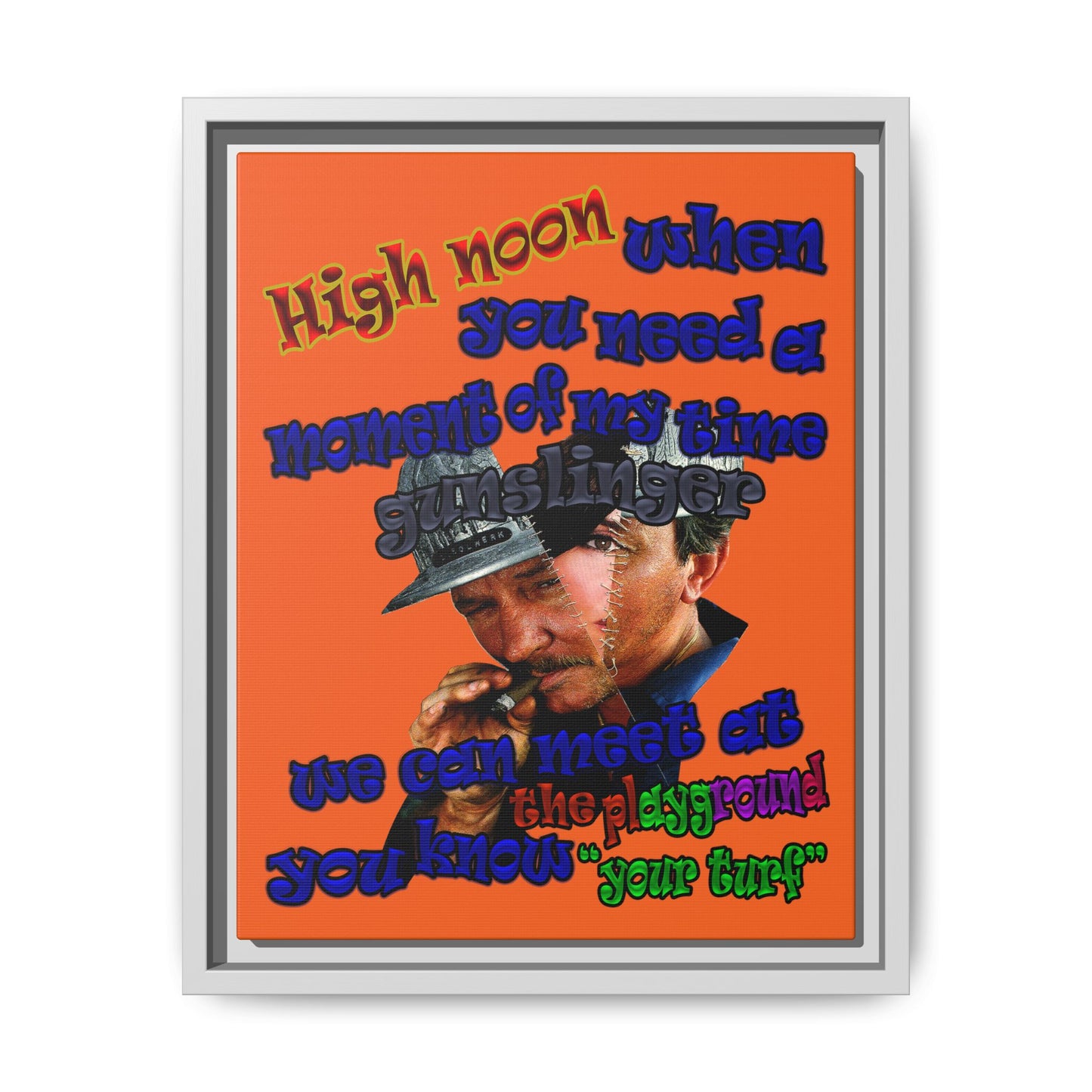 high noon - framed canvas art (orange)