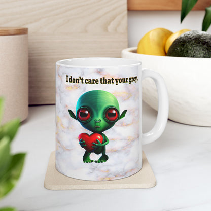 I don't care that your grey - White Mug (white marble)