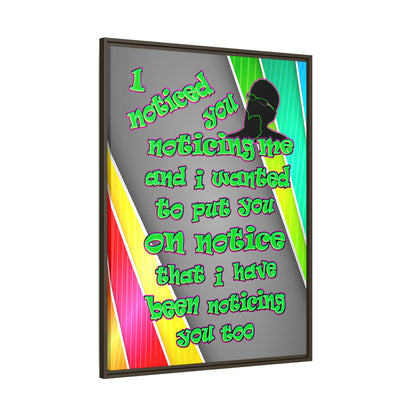 noticed you noticing - framed canvas art (rainbow split)
