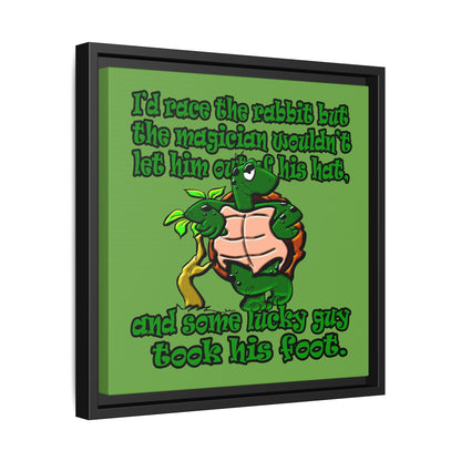 turtle race - framed canvas art (green)