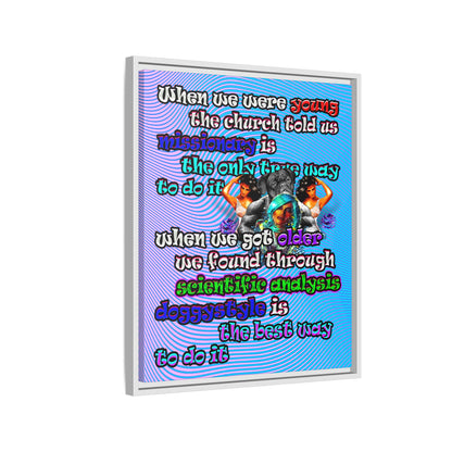 doggystyle - framed canvas art (light blue-purple wave)