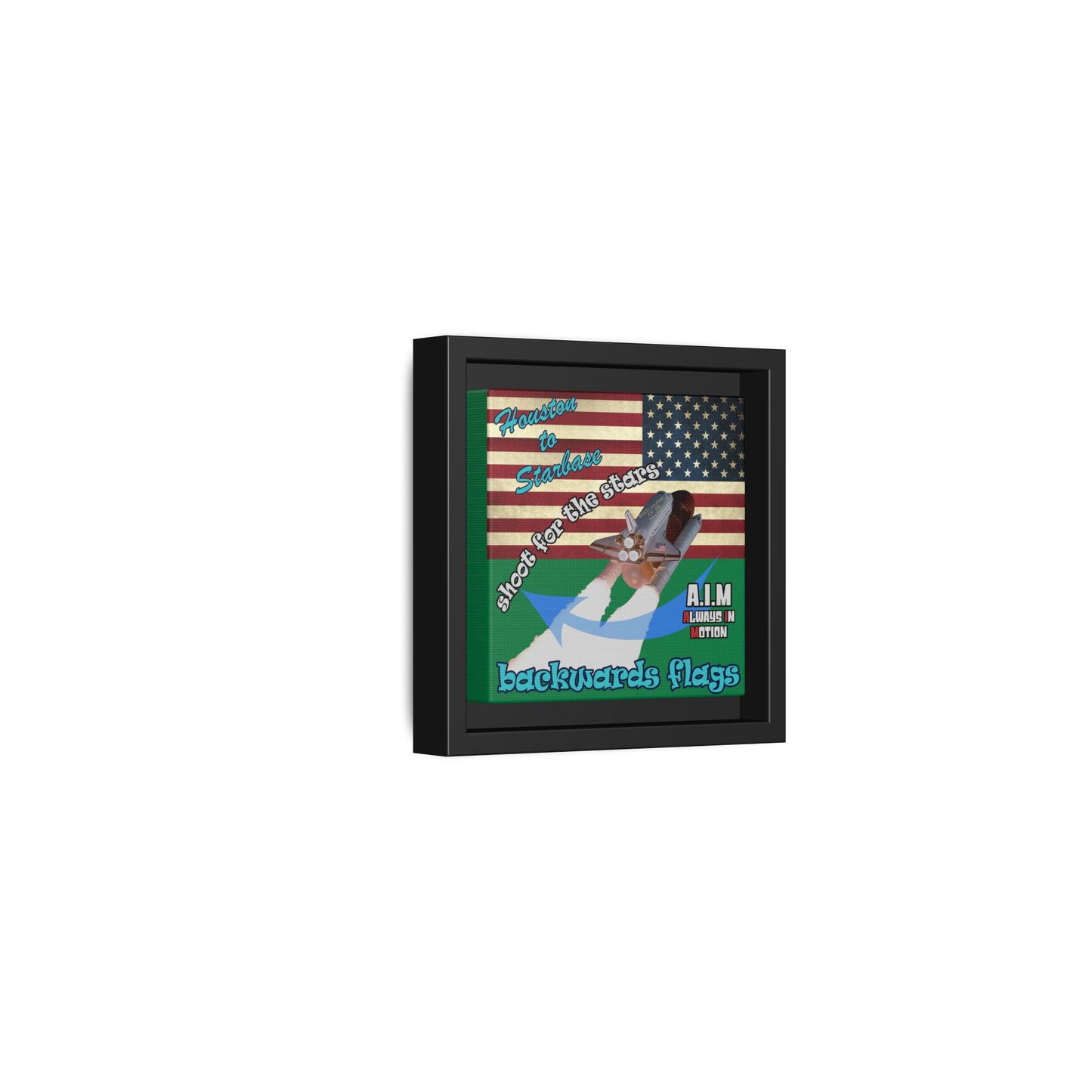 shoot for the stars - framed canvas art (dark green)