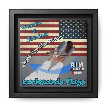 shoot for the stars - framed canvas art (grey-light grey)
