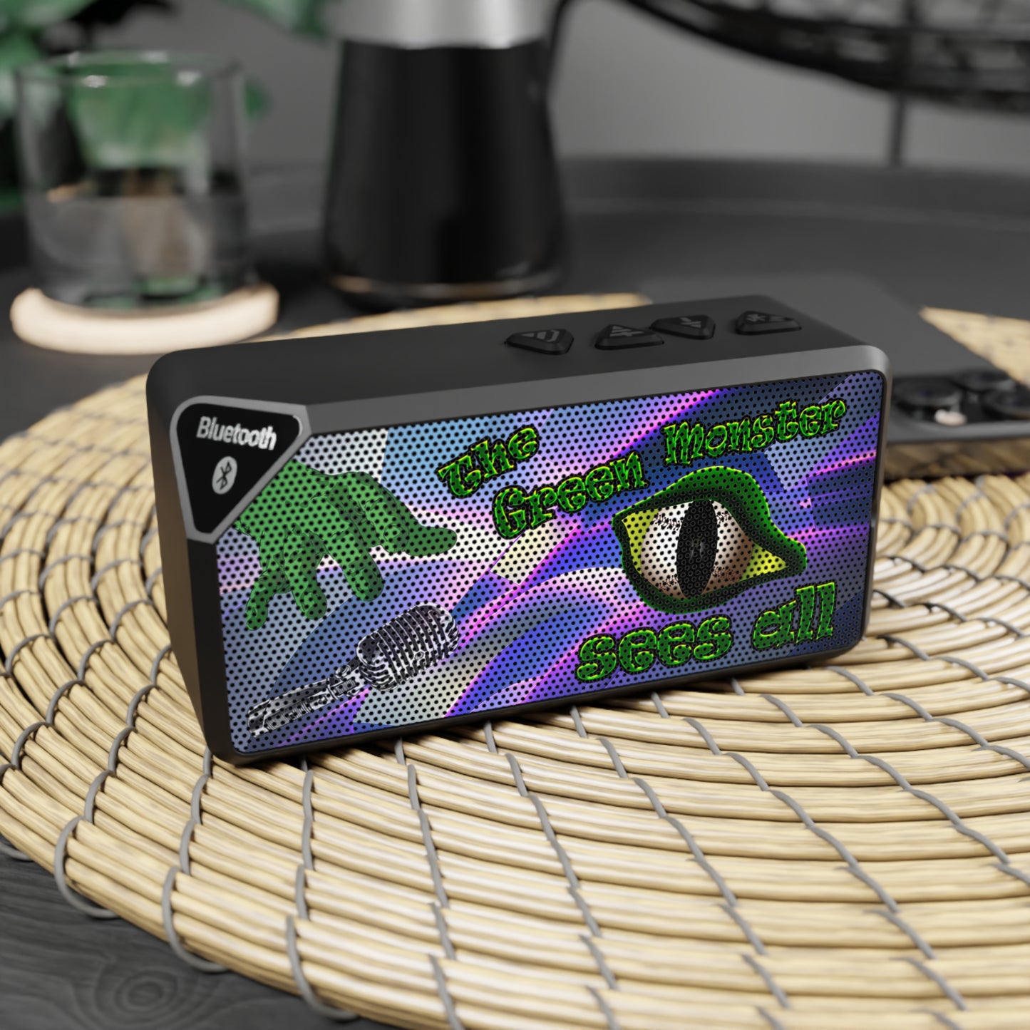 green monster - Jabba Bluetooth Speaker (grey-pink wave)