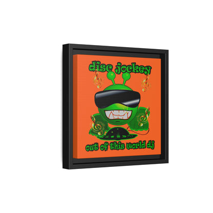 disc jockey - framed canvas art (orange)