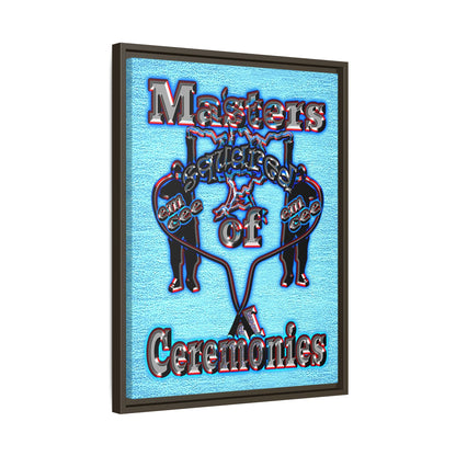 em cee squared - framed canvas art (faded blue)